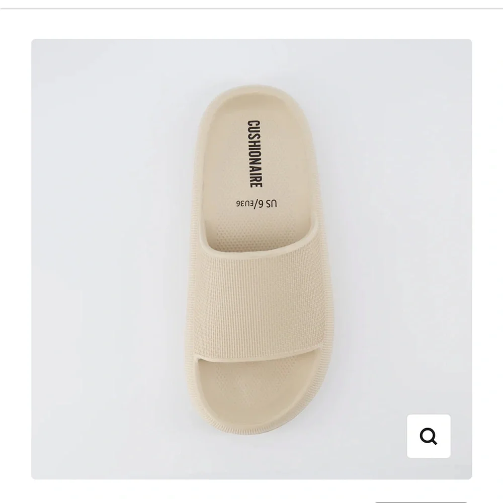Cushionaire Cream Slide Sandals